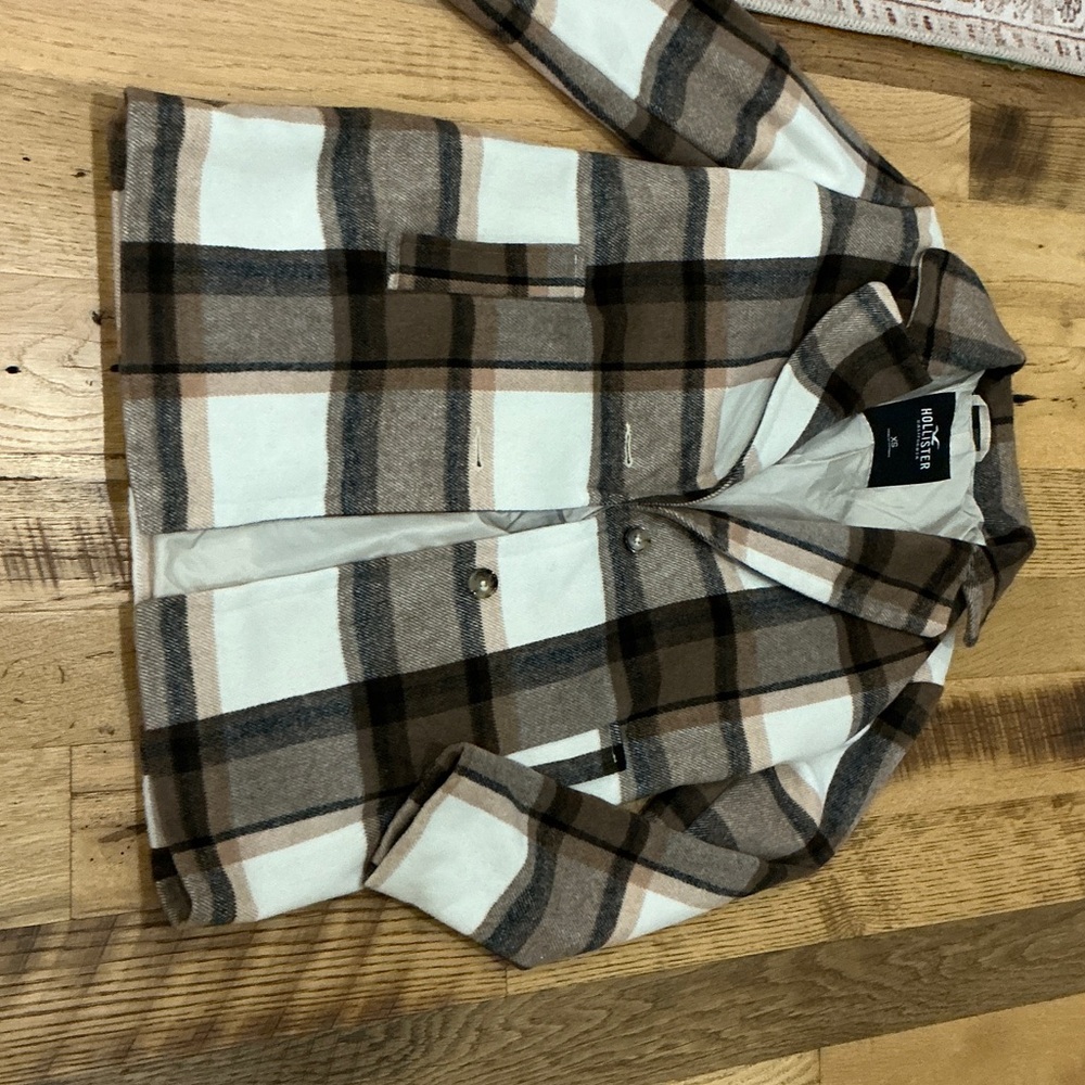 Hollister Brown Plaid Jacket